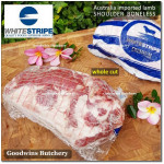 Lamb collar SHOULDER BONELESS Australia frozen steak cuts 2.5cm 1" (price/pack 1kg 3-4pcs) brand Wammco / Midfield / WhiteStripe
